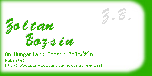 zoltan bozsin business card